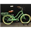 Image 1 : LIGHT GREEN MOTORINO 7 SPEED ELECTRIC ASSIST CRUISER BIKE WITH FRONT AND REAR DISC BRAKES, NO