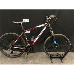 BLACK AND WHITE TROPIX TOR 24 SPEED FRONT SUSPENSION MOUNTAIN BIKE WITH FRONT AND REAR DISC BRAKES,