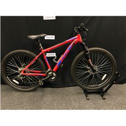 RED CCM TRAILHEAD 21 SPEED FAT TIRE FRONT SUSPENSION TRAIL BIKE WITH FRONT AND REAR DISC BRAKES