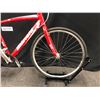 Image 2 : RED AND WHITE BIANCHI TIE 27 SPEED ROAD BIKE, NO BRAKES, CLIP PEDALS