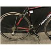 Image 2 : RED AND BLACK DEVINCI SILVERSTONE 18 SPEED ROAD BIKE, WITH CLIP PEDALS, MEDIUM FRAME SIZE