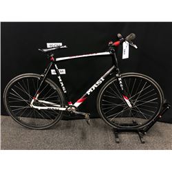 BLACK AND RED MASI PARTENZA SINGLE SPEED ROAD BIKE, REAR BRAKE ONLY, 60 CM FRAME SIZE