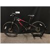 Image 6 : BLACK AND RED MEC ACE  21 SPEED FRONT SUSPENSION KIDS MOUNTAIN BIKE WITH FRONT AND REAR DISC