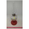 Image 1 : RED AND WHITE #2 COAL OIL LAMP