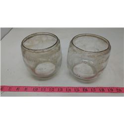 TWO CLEAR BARN LANTERN CHIMNEYS
