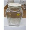 Image 2 : FOUR GLASS JARS (2 WITH LIDS)
