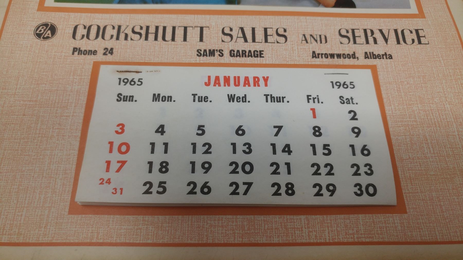 1965 COCKSHUTT CALENDAR Schmalz Auctions
