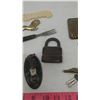Image 4 : ASSORTED LOT- KEY HOLDER, LOCK, RAZORSTROP, ETC.