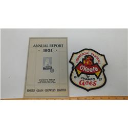 UNITED GRAIN GROWERS BOOKLET & FASTBALL PATCH