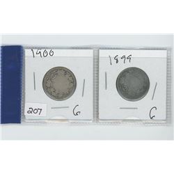 1900,1899 CANADIAN 25 CENT