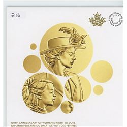 1916-2016 100TH ANNIVERSARY OF WOMENS RIGHTS TO VOTE $1 COIN
