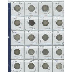 1961,1910,1911,1912 ASSORTED CANADIAN 25 CENTS(20)