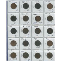 1864 NEW BRUNSWICK ASSORTED CANADIAN LARGE ONE CENT (20)