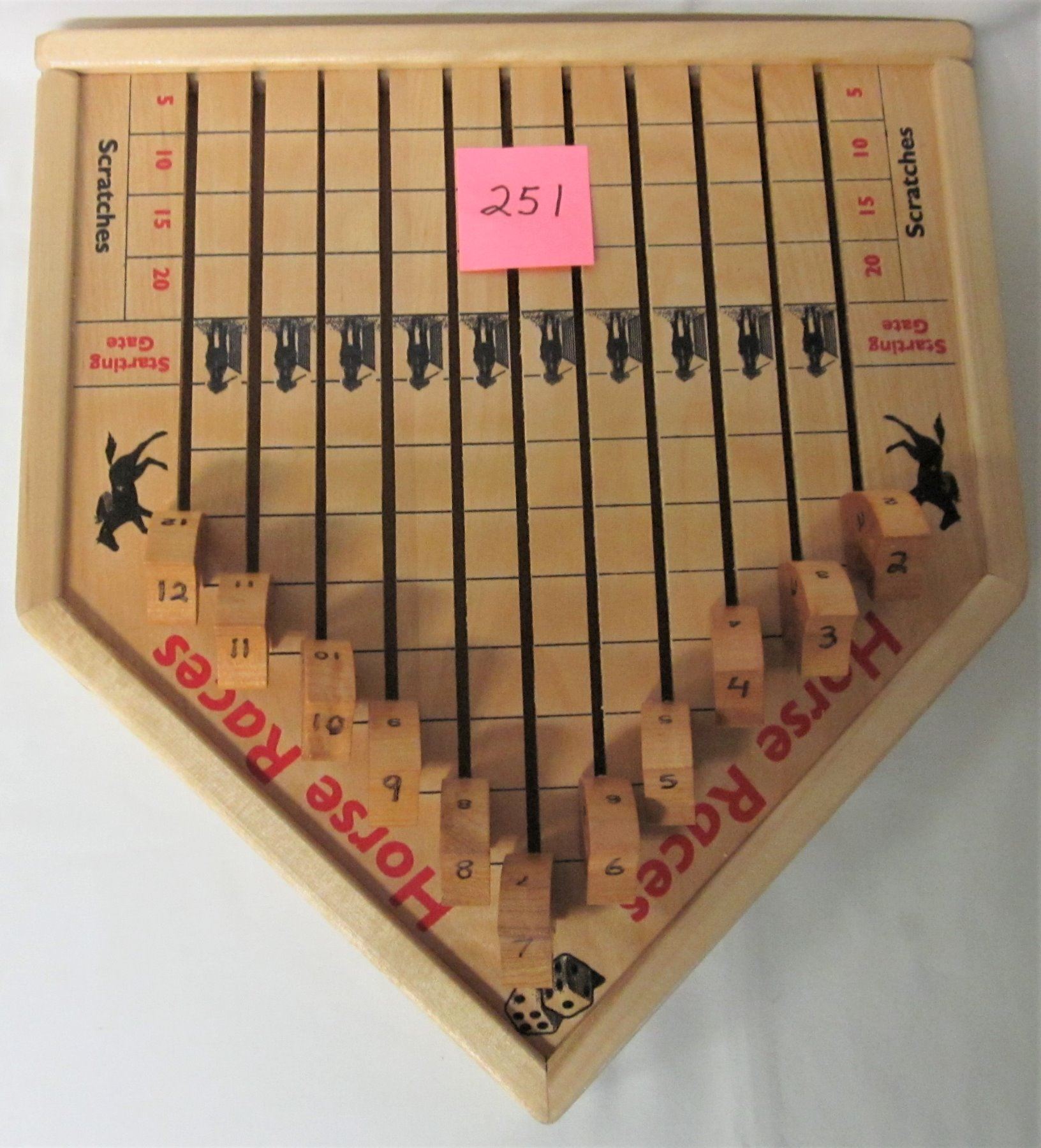 Wooden horse racing game with instructions
