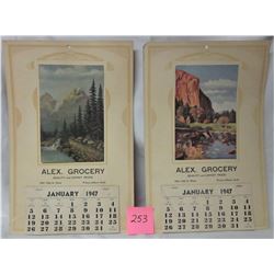 2 - 1949 ' Alex Grocery' Prince Albert Calendars