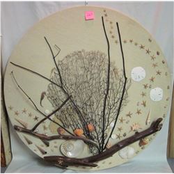 42" Wall hanging 3-D Florida seascape. Conch shells, sea horses, sand dollars, starfish, snail shell