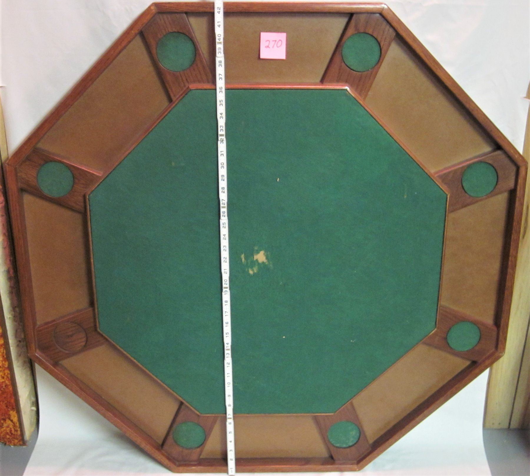 felt top octagon wooden poker table & cover
