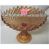 Image 1 : vintage 12" Amber pedestal fruit bowl