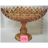 Image 2 : vintage 12" Amber pedestal fruit bowl