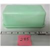 Image 1 : Jadite covered butter dish - ribbed lid
