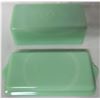 Image 2 : Jadite covered butter dish - ribbed lid