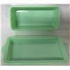 Image 3 : Jadite covered butter dish - ribbed lid