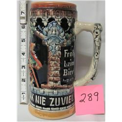 ornate stoneware German beer stein