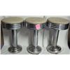 Image 1 : 3 vintage 1950's-60's art deco soda fountain Chrome/Nickle swivel stools