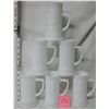 Image 1 : set 6 white embossed milk glass 3d steins