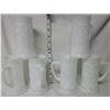 Image 2 : set 6 white embossed milk glass 3d steins