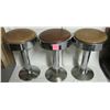 Image 2 : 3 vintage 1950's-60's art deco soda fountain Chrome/Nickle swivel stools