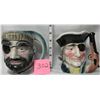 Image 1 : 2 figural pirate ceramic/porcelain Toby mugs