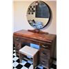 Image 2 : vintage 1940's 'waterfall' bedroom dresser/mirror & stool