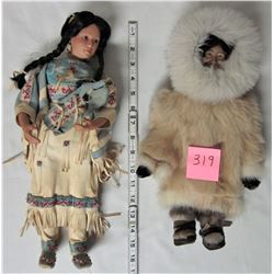 vintage Eskimo & Native Indian maiden dolls