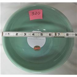 9" Jadite Fire King 2000 beaded mixing bowls/stickers 2.5 qt