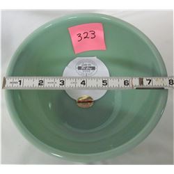 8" Fire King Jadite 2000 beaded mixing bowl/stickers 1.5 qt