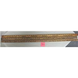3 wooden 'yard' measuring sticks Kresge, Revelstoke, Sherwin Williams