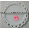 Image 1 : Anchor Hocking 13" lace heart cake platter white milk glass