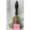 Image 1 : 10" brass school bell with wooden handle