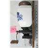 Image 3 : 12" blue Delph porcelain coffee bean grinder wall mount hand cranked