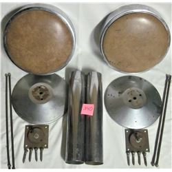 2 vintage 1950's-60's art deco soda fountain chrome/nickel swivel stools (assembly required)