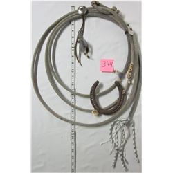 rawhide whip western wall hanging