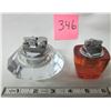 Image 1 : 2 retro tabletop cigarette cut glass lighters