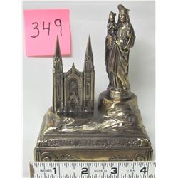 Vintage brass music box - 'Saint Anne De Beaupre'