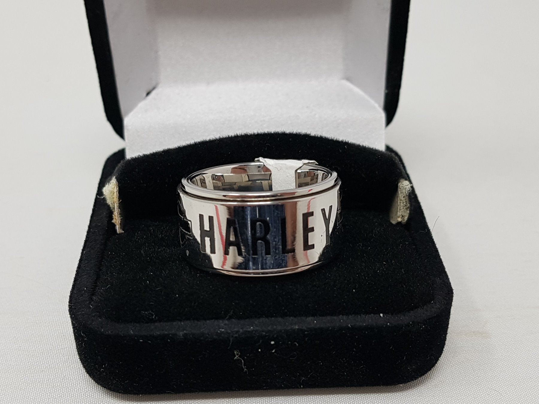 HARLEY DAVIDSON SPINNING BAND RING (STAINLESS STEEL, SIZE 9)