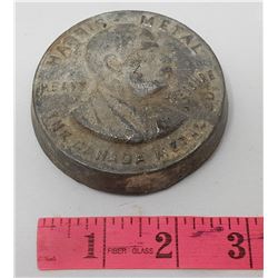 VINTAGE HARRIS METAL ADVERTISING HEAVY PAPERWEIGHT