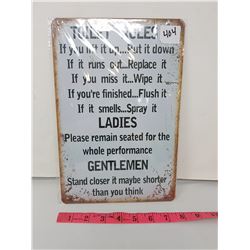 REPRODUCTION TIN SIGN