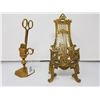 Image 1 : BRASS SCISSOR CANDLE WICK SNUFFER/STAND AND BRASS EASEL