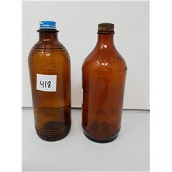 TWO SMALL VINTAGE JAVEX BOTTLES (EMBOSSED)