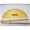 Image 2 : TEACHERS WOODEN PROTRACTOR/COMPASS (VINTAGE)